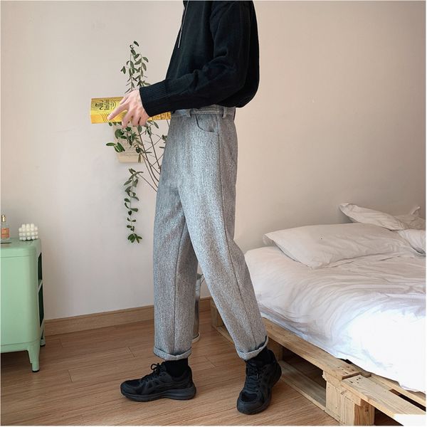 2019 autumn and winter new ins thick woolen casual straight pants fashion solid color warm trousers beige / brown / black gray, White;black
2019 autumn and winter new ins thick woolen casual straight pants fashion solid color warm trousers beige / brown / black gray, White;black