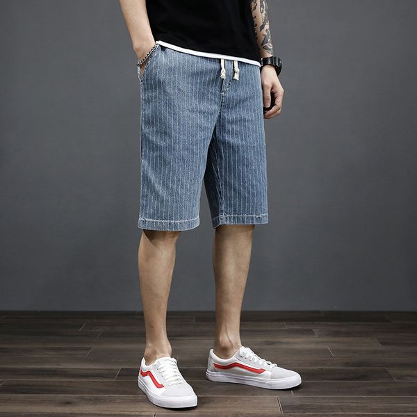 summer denim short men casual striped elastic waist knee length jeans short korean clothes plus size s-7xl elastic jeans, Blue
summer denim short men casual striped elastic waist knee length jeans short korean clothes plus size s-7xl elastic jeans, Blue