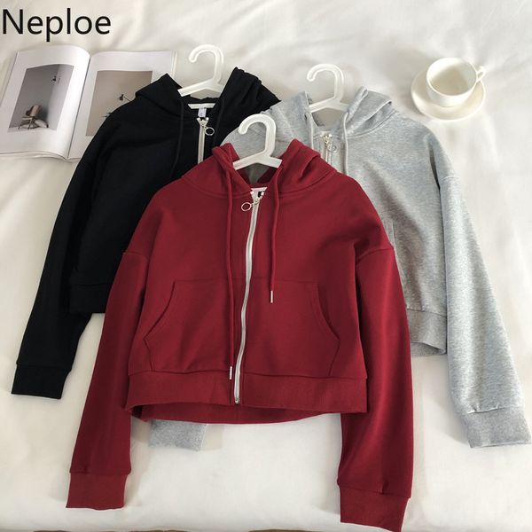 neploe high wiast short hooded sweatshirt coat korean causal solid zipper long sleeve hoody 2020 autumn new hoodie jacket 4b718, Black
neploe high wiast short hooded sweatshirt coat korean causal solid zipper long sleeve hoody 2020 autumn new hoodie jacket 4b718, Black