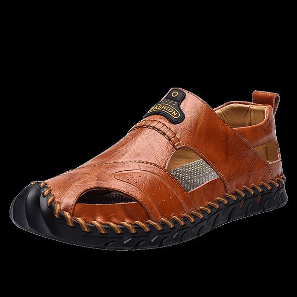 new genuine leather men shoes outdoor lightweight flats summer shoes comfort beach casual men sandals big size 48, Black 
new genuine leather men shoes outdoor lightweight flats summer shoes comfort beach casual men sandals big size 48, Black