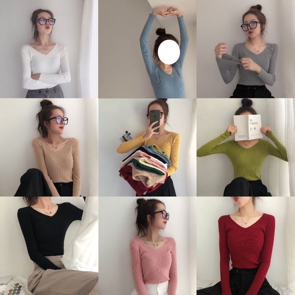 autumn 2020 new korean-style knitwear womens slim-fit slim solid color all-match v-neck long-sleeved bottoming shirt top, White
autumn 2020 new korean-style knitwear womens slim-fit slim solid color all-match v-neck long-sleeved bottoming shirt top, White