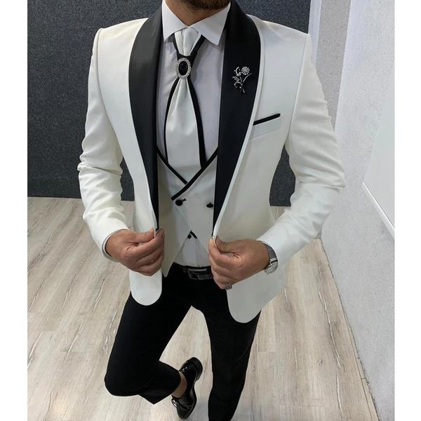 men's suits & blazers 3 piece white slim fit men for wedding prom shawl lapel formal groom tuxedos man suit set jacket waistcoat with p, White;black
men's suits & blazers 3 piece white slim fit men for wedding prom shawl lapel formal groom tuxedos man suit set jacket waistcoat with p, White;black