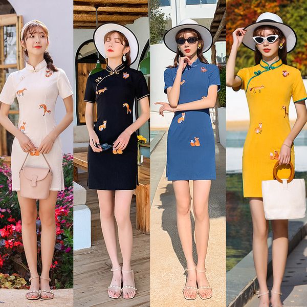 ethnic clothing spring summer modern girl chinese style cheongsam dress ladies short sleeve fashion dresses embroidery qipao, Red
ethnic clothing spring summer modern girl chinese style cheongsam dress ladies short sleeve fashion dresses embroidery qipao, Red