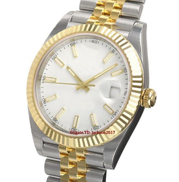 christmas gift original box certificate casual modern men watches 41mm 126333 two tone steel gold white index dial watch, Slivery;brown
christmas gift original box certificate casual modern men watches 41mm 126333 two tone steel gold white index dial watch, Slivery;brown