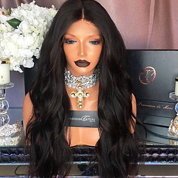 26inch long wavy hair middle part synthetic lace front wig black color heat resistant body wave wigs for women with baby hair
26inch long wavy hair middle part synthetic lace front wig black color heat resistant body wave wigs for women with baby hair