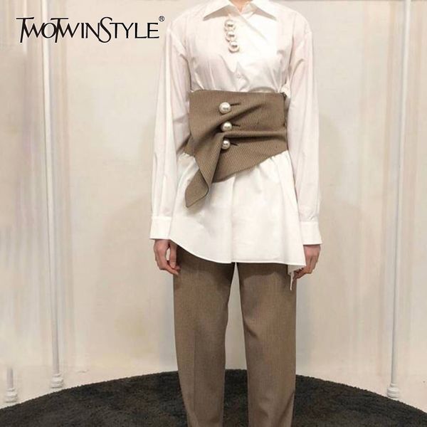 twotwinstyle pearls plaid belt womens ruched patchwork high waist irregular cummerbunds female 2019 fashion vintage accessories, Black;brown
twotwinstyle pearls plaid belt womens ruched patchwork high waist irregular cummerbunds female 2019 fashion vintage accessories, Black;brown