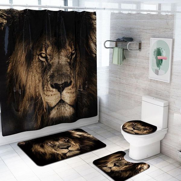 4 pcs set bathroom accessories animals wolf, tiger, peacock, lion shower curtain bath rug set toilet cover bath mat set curtains
4 pcs set bathroom accessories animals wolf, tiger, peacock, lion shower curtain bath rug set toilet cover bath mat set curtains