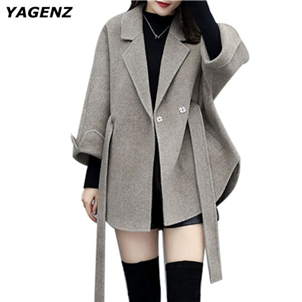 2019 spring autumn women loose cloak woolen coat short wool coats plus size solid color boutique fashion jacket outerwear parka, Black
2019 spring autumn women loose cloak woolen coat short wool coats plus size solid color boutique fashion jacket outerwear parka, Black