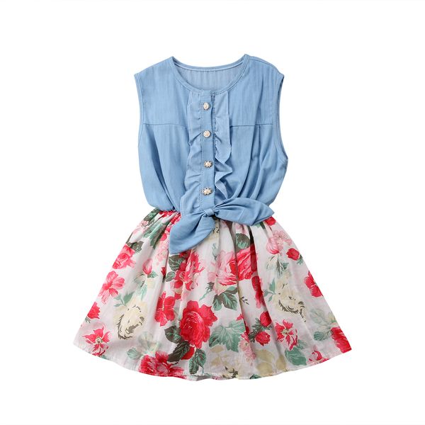 girl summer flowers dress cute kids bowknot dress fashion kids sleeveless denim, White
girl summer flowers dress cute kids bowknot dress fashion kids sleeveless denim, White