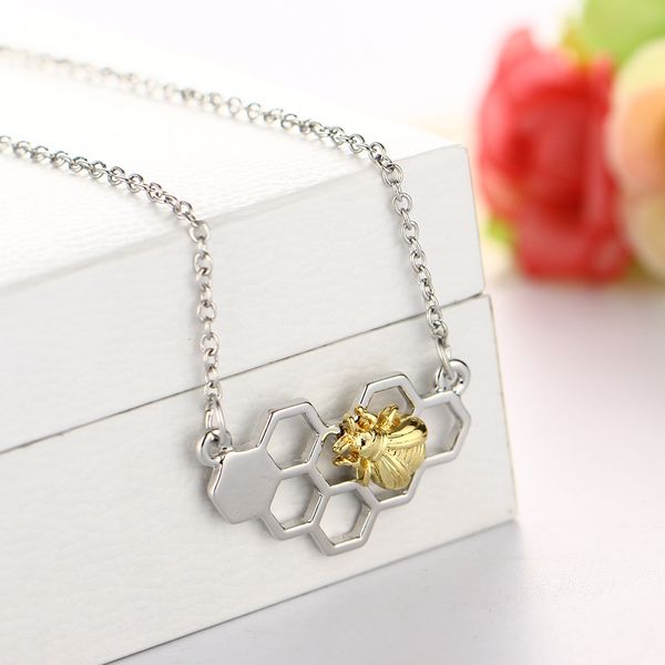 cpop trendy gold bee honeycomb heart pendant necklace geometric fashion necklace gold silver color chain personality jewelry drop shipping, Golden;silver
cpop trendy gold bee honeycomb heart pendant necklace geometric fashion necklace gold silver color chain personality jewelry drop shipping, Golden;silver