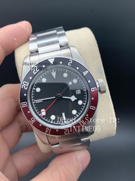 black bay gmt watch m79830rb 41mm red blue bezel black dial mechanical automatic mens watches stainless steel bracelet wristwatches, Slivery;brown
black bay gmt watch m79830rb 41mm red blue bezel black dial mechanical automatic mens watches stainless steel bracelet wristwatches, Slivery;brown