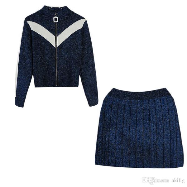 2020 women's knit cardigan skirt autumn new women's contrast stripe long sleeve gold knit cardigan plus half skirt two piece thin, White
2020 women's knit cardigan skirt autumn new women's contrast stripe long sleeve gold knit cardigan plus half skirt two piece thin, White