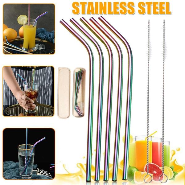 8pcs reusable straw drinking stainless steel straw with cleaner brush carry box for home barware bar accessories
8pcs reusable straw drinking stainless steel straw with cleaner brush carry box for home barware bar accessories