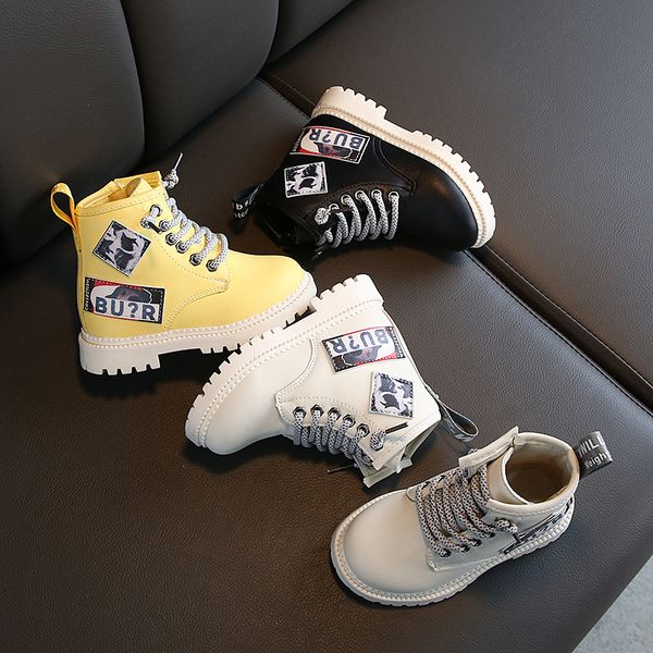 children' boots new autumn girls leather short boots men' small children martin, Black;grey
children' boots new autumn girls leather short boots men' small children martin, Black;grey