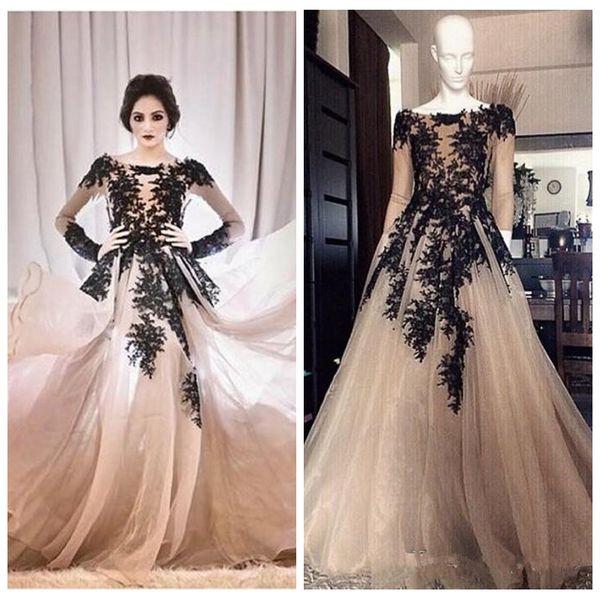 2019 black lace appliques arabic muslim prom dresses sheer quarter slim a-line tulle evening gowns custom vestidos de party gowns
2019 black lace appliques arabic muslim prom dresses sheer quarter slim a-line tulle evening gowns custom vestidos de party gowns
