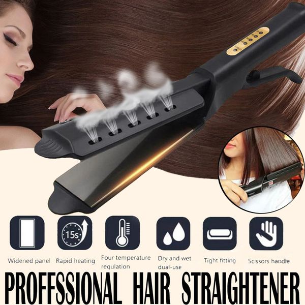 hair straightener four-gear temperature adjustment ceramic tourmaline ionic flat iron hair straightener for women widen panel, Black
hair straightener four-gear temperature adjustment ceramic tourmaline ionic flat iron hair straightener for women widen panel, Black