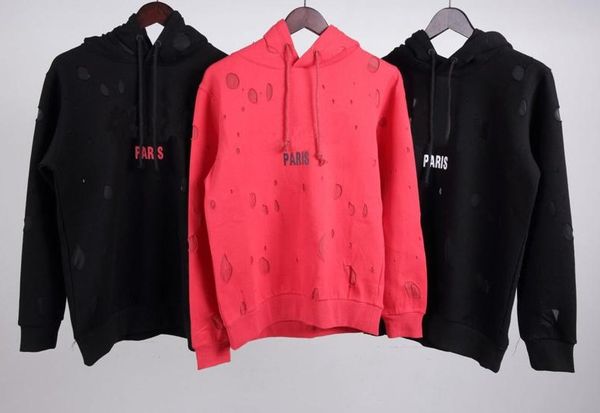 2019 winter europe france paris fashion vintage broken hole sweatshirt casual women men hooded hoodies streetwear design, Black
2019 winter europe france paris fashion vintage broken hole sweatshirt casual women men hooded hoodies streetwear design, Black