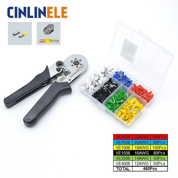hsc8 6-6 + tube bootlace terminals 460pcs 0.25-6mm 23-10awg self adjustable hexagon crimp pliers hand tools
hsc8 6-6 + tube bootlace terminals 460pcs 0.25-6mm 23-10awg self adjustable hexagon crimp pliers hand tools