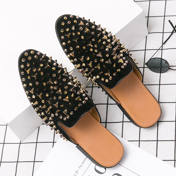 casual slippers for men genuine leather rivets shoes fashionable men walking loafers evening british shoes size 38-47, Black
casual slippers for men genuine leather rivets shoes fashionable men walking loafers evening british shoes size 38-47, Black