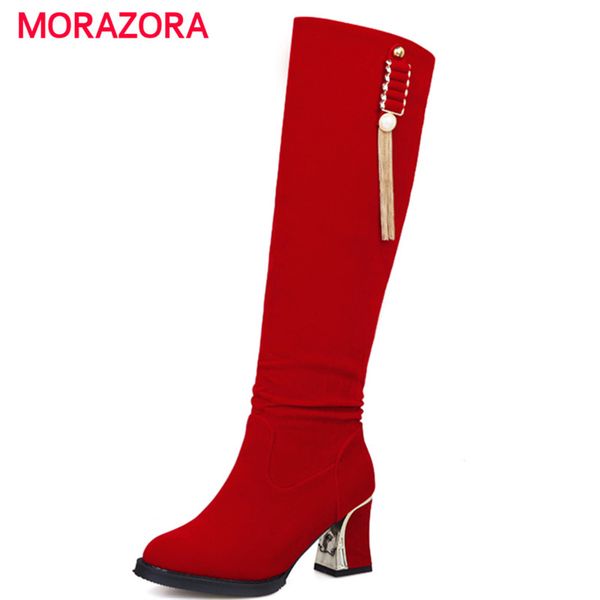 morazora plus size 34-47 high heels boots flock metal decoration knee high long boots slip-on elegant flock spring autumn, Black
morazora plus size 34-47 high heels boots flock metal decoration knee high long boots slip-on elegant flock spring autumn, Black