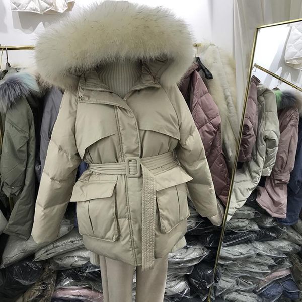 new arrival big real fur collar hooded white duck down coats female winter big pocket thicker long warm down coat, Black
new arrival big real fur collar hooded white duck down coats female winter big pocket thicker long warm down coat, Black