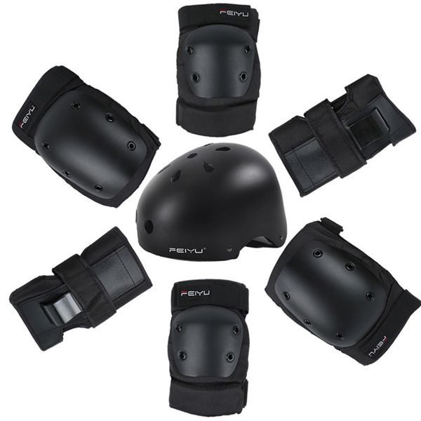 protective gear set skating helmet knee pads elbow pads wrist protector for kids adults cycling roller skating rock climbing t200611, Black;gray
protective gear set skating helmet knee pads elbow pads wrist protector for kids adults cycling roller skating rock climbing t200611, Black;gray