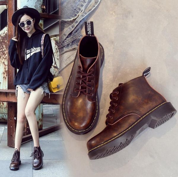 women boots martins vintage classic martin boots female thick heel motorcycle women's shoes, Black
women boots martins vintage classic martin boots female thick heel motorcycle women's shoes, Black