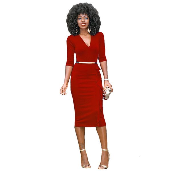 spring women solid color dress ladies deep v neck bodycon dresses fashion designer casual apparel with sashes, Black;gray
spring women solid color dress ladies deep v neck bodycon dresses fashion designer casual apparel with sashes, Black;gray