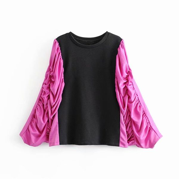 2019 women fashion pleated lantern sleeve patchwork casual knitted sweatershirts ladies autumn basic hoodies chic h096, Black
2019 women fashion pleated lantern sleeve patchwork casual knitted sweatershirts ladies autumn basic hoodies chic h096, Black