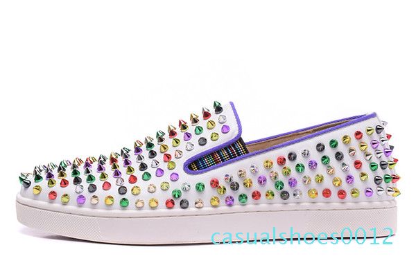 2019 new arrival red bottoms mens women fashion luxury suede leather with studded spikes loafers rivets casual dress flats c12, Black
2019 new arrival red bottoms mens women fashion luxury suede leather with studded spikes loafers rivets casual dress flats c12, Black