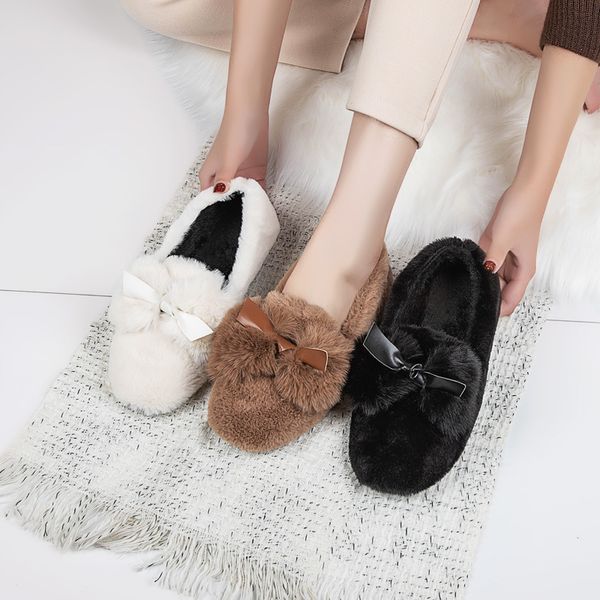 women's shoes platform loafers fur round toe female footwear all-match casual sneaker bow-knot clogs moccasin boat new dress, Black 
women's shoes platform loafers fur round toe female footwear all-match casual sneaker bow-knot clogs moccasin boat new dress, Black