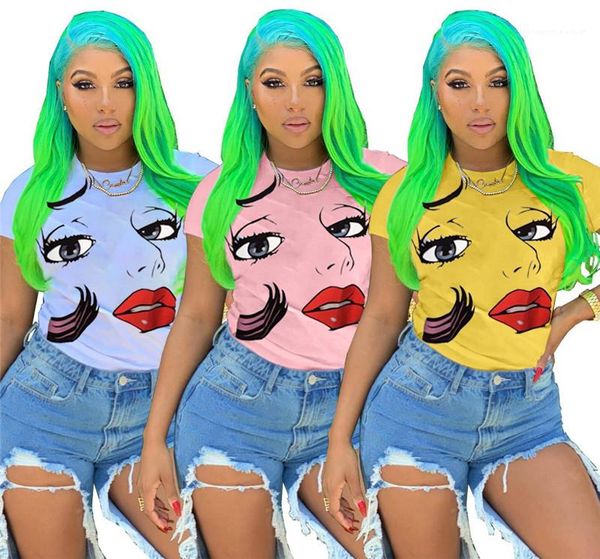 neck shirt face printed womens tees designer new summer casual womans tees loose short sleeve o, White
neck shirt face printed womens tees designer new summer casual womans tees loose short sleeve o, White