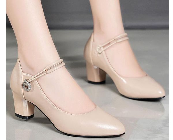 2020 women's shoes in spring and autumn with new style high heel coarse heel round head@3158, Black
2020 women's shoes in spring and autumn with new style high heel coarse heel round head@3158, Black