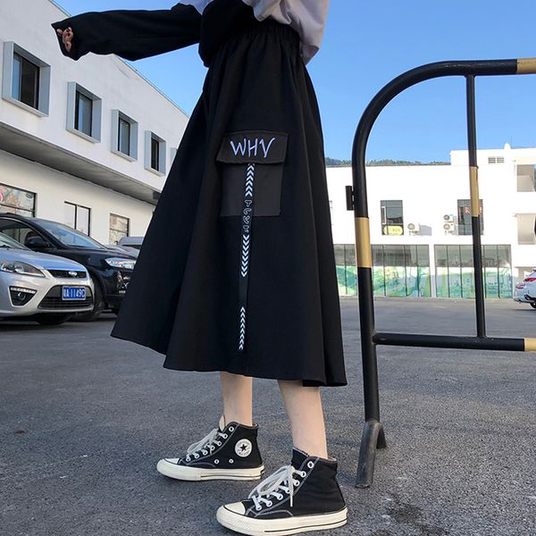 fashion style cargo skirts women 2020 summer loose high waist skirt harajuku long skirt big pockets patch ns4429, Black
fashion style cargo skirts women 2020 summer loose high waist skirt harajuku long skirt big pockets patch ns4429, Black