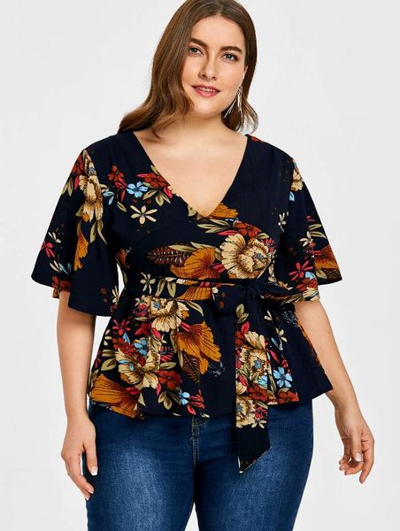 womens plus size and blouses summer v neck flare short sleeve floral print boho tunic chiffon blouse 4xl 5xl women shirts, White
womens plus size and blouses summer v neck flare short sleeve floral print boho tunic chiffon blouse 4xl 5xl women shirts, White