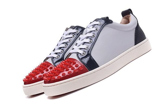 a new with original box womens mens black nude red spike low sneakers luxury flat leather red bottom designer sport running shoes -1
a new with original box womens mens black nude red spike low sneakers luxury flat leather red bottom designer sport running shoes -1