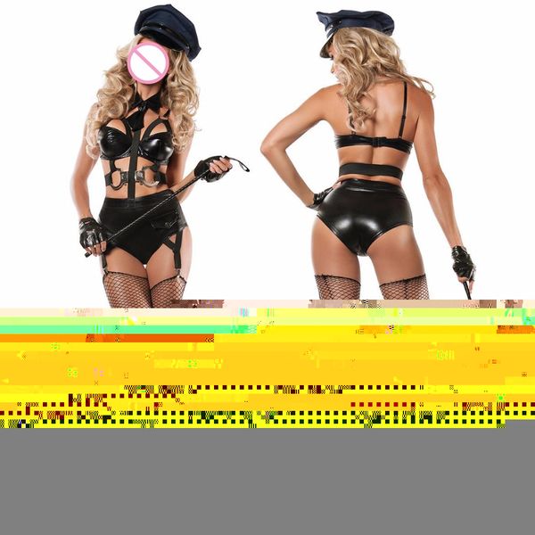 3 pieces 2018 new ladies leather women fancy halloween costume outfit women cosplay costumes, Black
3 pieces 2018 new ladies leather women fancy halloween costume outfit women cosplay costumes, Black