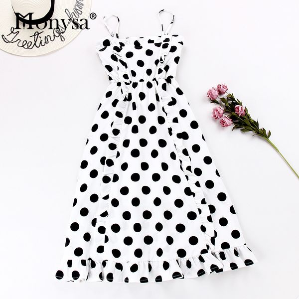 monysa vintage polka dot dresses women 2019 new fashion spaghetti strap ruffle dress ladies sleeveless casual midi dress white, Black;gray
monysa vintage polka dot dresses women 2019 new fashion spaghetti strap ruffle dress ladies sleeveless casual midi dress white, Black;gray