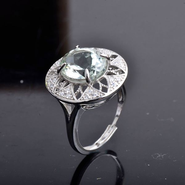 csj real natural green amethyst adjustable ring sterling 925 silver fine jewelry circular design style for women girl gift box, Golden;silver
csj real natural green amethyst adjustable ring sterling 925 silver fine jewelry circular design style for women girl gift box, Golden;silver