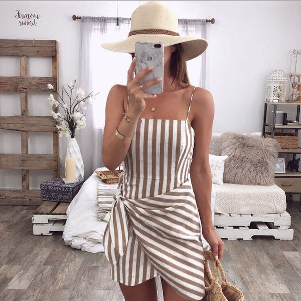 2019 holiday summer dress womens new trendy ladies sleeveless spaghetti striped cocktail beach slim mini summer dress short dresses, Black;gray
2019 holiday summer dress womens new trendy ladies sleeveless spaghetti striped cocktail beach slim mini summer dress short dresses, Black;gray