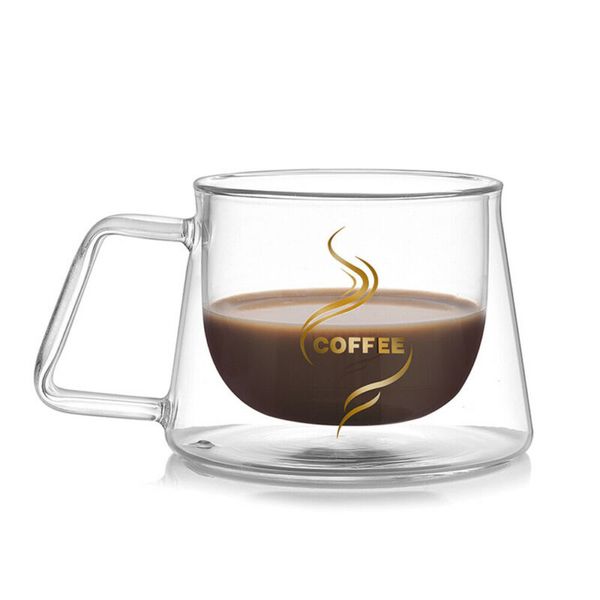 

Double Wall Glass Coffee Cups 200ml Glass Coffee Mug Clear Double Wall Insulated Thermal Tea Cup Drinking Double Layer Glass