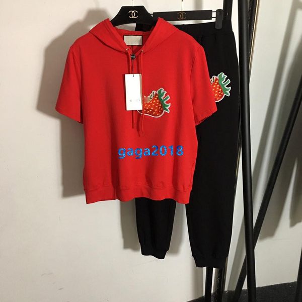 высокого класса женщины девушки спортивные комплект с капюшоном футболка с вышивкой букв земляники с коротким рукавом футболка брюки бег лег, White
высокого класса женщины девушки спортивные комплект с капюшоном футболка с вышивкой букв земляники с коротким рукавом футболка брюки бег лег, White