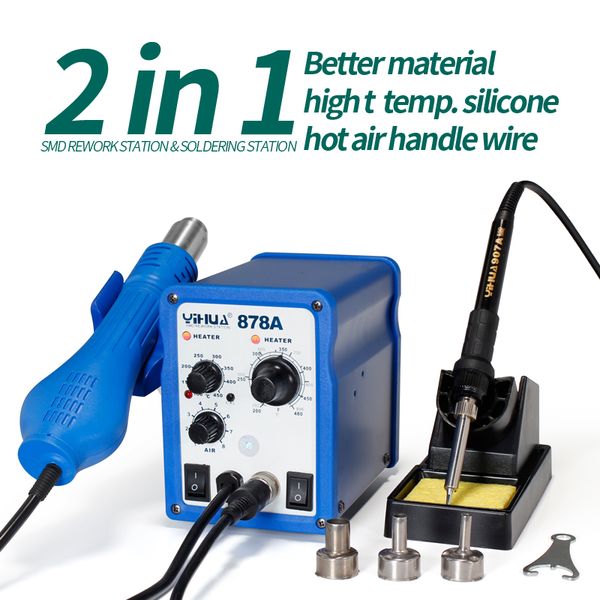 yihua 878a 700w soldering stations portable handheld temperature controlled air soldering station welding tool ing
yihua 878a 700w soldering stations portable handheld temperature controlled air soldering station welding tool ing