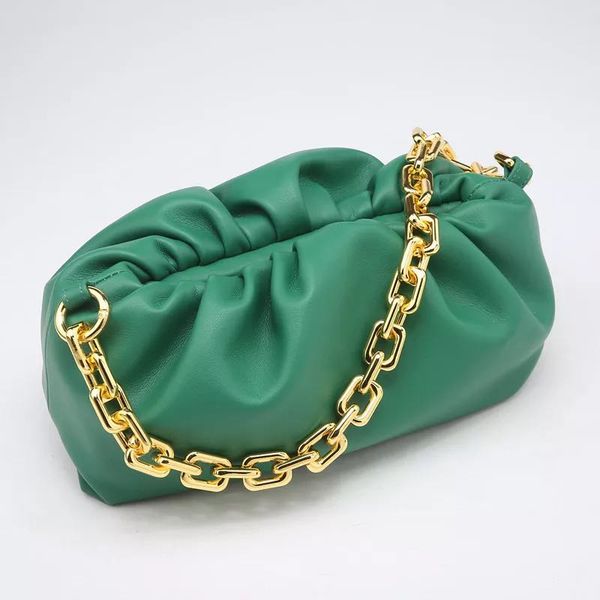 2020 new fashion women genuine leather handbag thick metal chain cloud dumplings clutch bag female shoulde bags
2020 new fashion women genuine leather handbag thick metal chain cloud dumplings clutch bag female shoulde bags