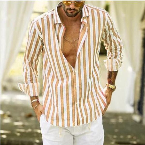 2019 fashion casual men's shirt splicing pattern long sleeve linen stripe slim lapel shirt -3xl, White;black
2019 fashion casual men's shirt splicing pattern long sleeve linen stripe slim lapel shirt -3xl, White;black