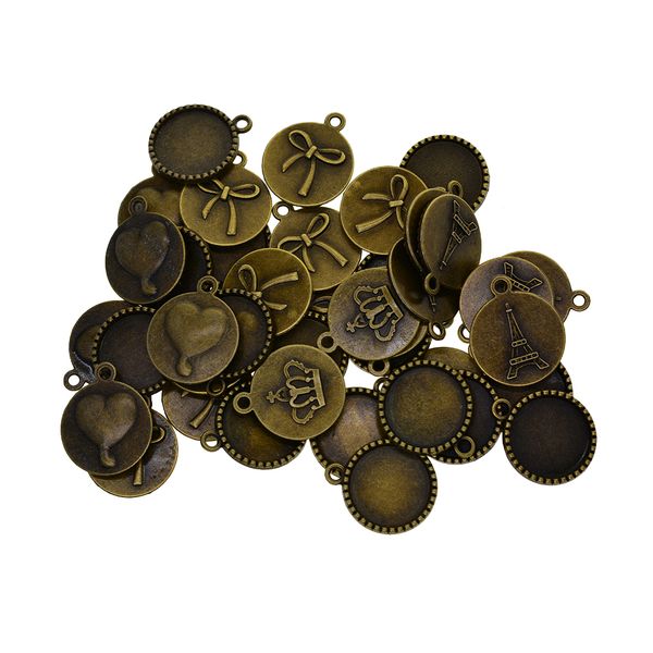 40 pack 18mm metal round cabochon blank bezel tray pendant trays for jewelry making diy cabochons settings, Silver
40 pack 18mm metal round cabochon blank bezel tray pendant trays for jewelry making diy cabochons settings, Silver