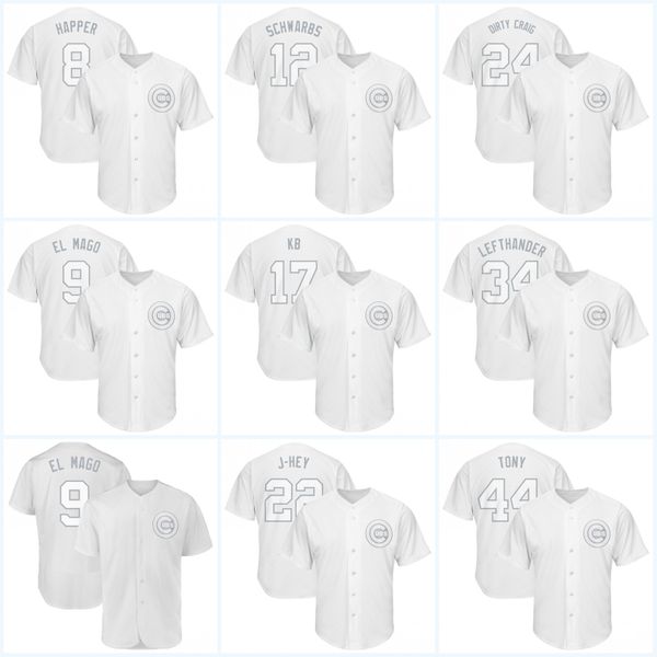 9 Javier Baez El Mago 2019 Players Weekend 17 44 12 Kyle Schwarber SCHWARBS 22 Jason Heyward J-HEY 34 Jon Lester LEFTHANDER
9 Javier Baez El Mago 2019 Players Weekend 17 44 12 Kyle Schwarber SCHWARBS 22 Jason Heyward J-HEY 34 Jon Lester LEFTHANDER