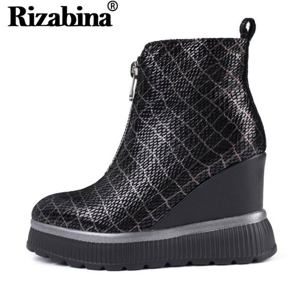 rizabina genuine leather ankle boots for women thick sole wedges black boots fashion winter warm women footwear size 34-42
rizabina genuine leather ankle boots for women thick sole wedges black boots fashion winter warm women footwear size 34-42