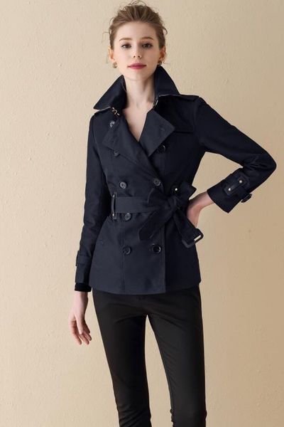 women's trench coats double breasted short classic windbreaker waterproof british new high-end english style autumn winter gabadian c02, Tan;black
women's trench coats double breasted short classic windbreaker waterproof british new high-end english style autumn winter gabadian c02, Tan;black