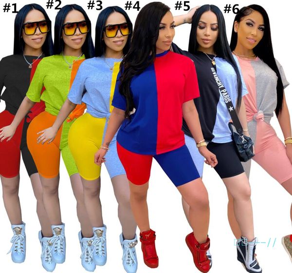 s-3xl women color block patchwork 2 piece outfits short sleeve tee t-shirt + high waist biker shorts pants set tracksuit sweatsuit wf515, Gray
s-3xl women color block patchwork 2 piece outfits short sleeve tee t-shirt + high waist biker shorts pants set tracksuit sweatsuit wf515, Gray